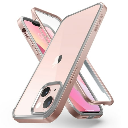 SUPCASE UB Edge Pro Series Case for iPhone 13 (2021 Release) 6.1 Inch, Slim Frame Clear Protective Case with Built-in Screen Protector (Peach)