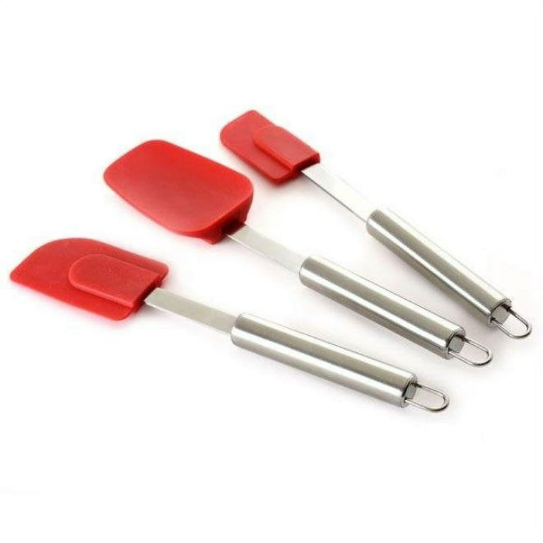Silicone Spatula 3-piece Set, High Heat-Resistant Pro-Grade Spatulas,  Non-stick Rubber Spatulas with Stainless Steel Core, Red, I2341 