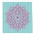 thumbnail image 2 of Ambesonne Mandala Shower Curtain, Eastern Retro Lotus Motif, 69"Wx70"L, Turquoise Pink, 2 of 4