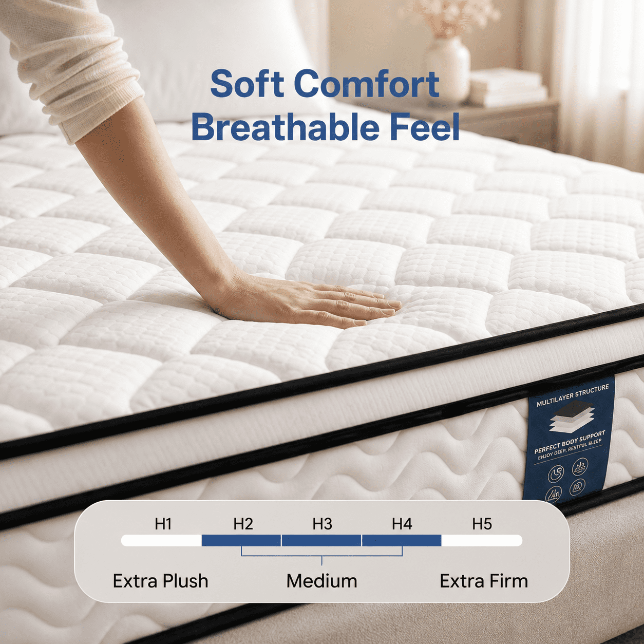 Gravellaire 10" Twin Mattress in a Box, Gel Memory Foam and Pocket Spring Hybrid Mattress, Medium Comfort, Pressure Relief, Adult