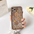 thumbnail image 4 of PIOE-Compatible pour iPhone 11 Pro Max Étui Esthétique Mignon Couleur Fleur Feuille Design pour Filles Femmes TPU Souple Antichoc Plus Protecteur Girly pour iPhone 11 Pro Max Étui-Marron, 4 of 4