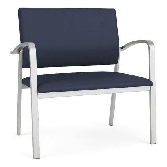 Newport Reception Waiting Room 18.5" Bariatric Chair / Silver Steel / Blue