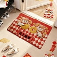 thumbnail image 4 of Alfombrillas de Puertas Interiores para la Puerta de Entrada Roja Diatomaceous Tierra Alfombra 60x40cm a Prueba de Suciedad a Prueba de Deslizamiento Absorbente de Agua, 4 of 6