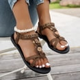 thumbnail image 2 of enyan Black Wedge Sandals Women's Platform Wedge Sandals Comfortable Open Toe Ankle Strap Summer Walking Sandals with Buckle,Brown,Size 6.5, 2 of 7