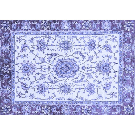Ahgly Company Indoor Rectangle Abstract Blue Modern Area Rugs, 3' x 5'