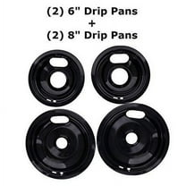 Kitchen Basics 101 Made in the USA Porcelain Drip Pan Set Replacement for Whirlpool Amana Maytag W10288051 : 2 ea 6” 93169204b and 8" 93169205b, AP4507828,1874987, 4396070, 4396072, AH2377787