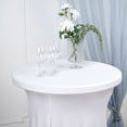 Efavormart White Round Spandex Cocktail Table Cover With Natural Wavy ...