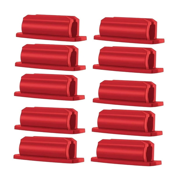 10x Portalápices de silicona Cola Clip de lápiz confiable para portapapeles Oficina rojo titular de la pluma