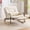 Beige + Corduroy, variant on Corduroy Glider Rocker Recliner with Pull‑out Footrest, Adjustable Backrest, Side Pocket & Lumbar Pillow, Metal Frame for Nursery Living Room Bedroom