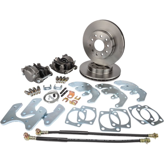 JEGS Ford 9 in. Rear Disc Brake Conversion Kit for Select 1968-1977 Ford Cars [Standard Kit Non E-Brake & Raw Calipers]