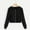 Black, variant on Women'S Zip Up Hoodies Casual Solid Hooded Jacket Loose Long Sleeve Trendy Short Hooded Sweatshirt Tops With Pocket Black S