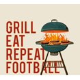 thumbnail image 4 of Grill, Eat, Repeat, Football Adult Natural Crew Neck Short Sleeve Tee-Medium, 4 of 4