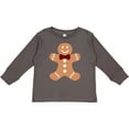 thumbnail image 3 of Inktastic Cute Gingerbread Man with Red Plaid Bowtie Boys or Girls Long Sleeve Toddler T-Shirt, 3 of 5