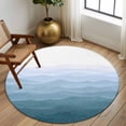 thumbnail image 2 of Round Rug 6Ft Washable Non-Slip, Blue Coastal Wave Circle Area Rugs for Living Room Bedroom, Summer Ocean Nautical Beach Ombre Indoor Floor Mats Carpet Runner for Home Decor Aesthetic, 2 of 8