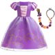 thumbnail image 1 of Vestido de princesa Rapunzel para niñas, disfraz de Princesa Sofía para niños de 2 a 8 años, vestido de fiesta de cumpleaños y Carnaval Fivean unisex, 1 of 2