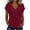 Red, variant on hoksml Women's Casual Short Sleeve Button Blouse, V-Neck Cotton Loose Fit Top Solid Color Summer Shirt