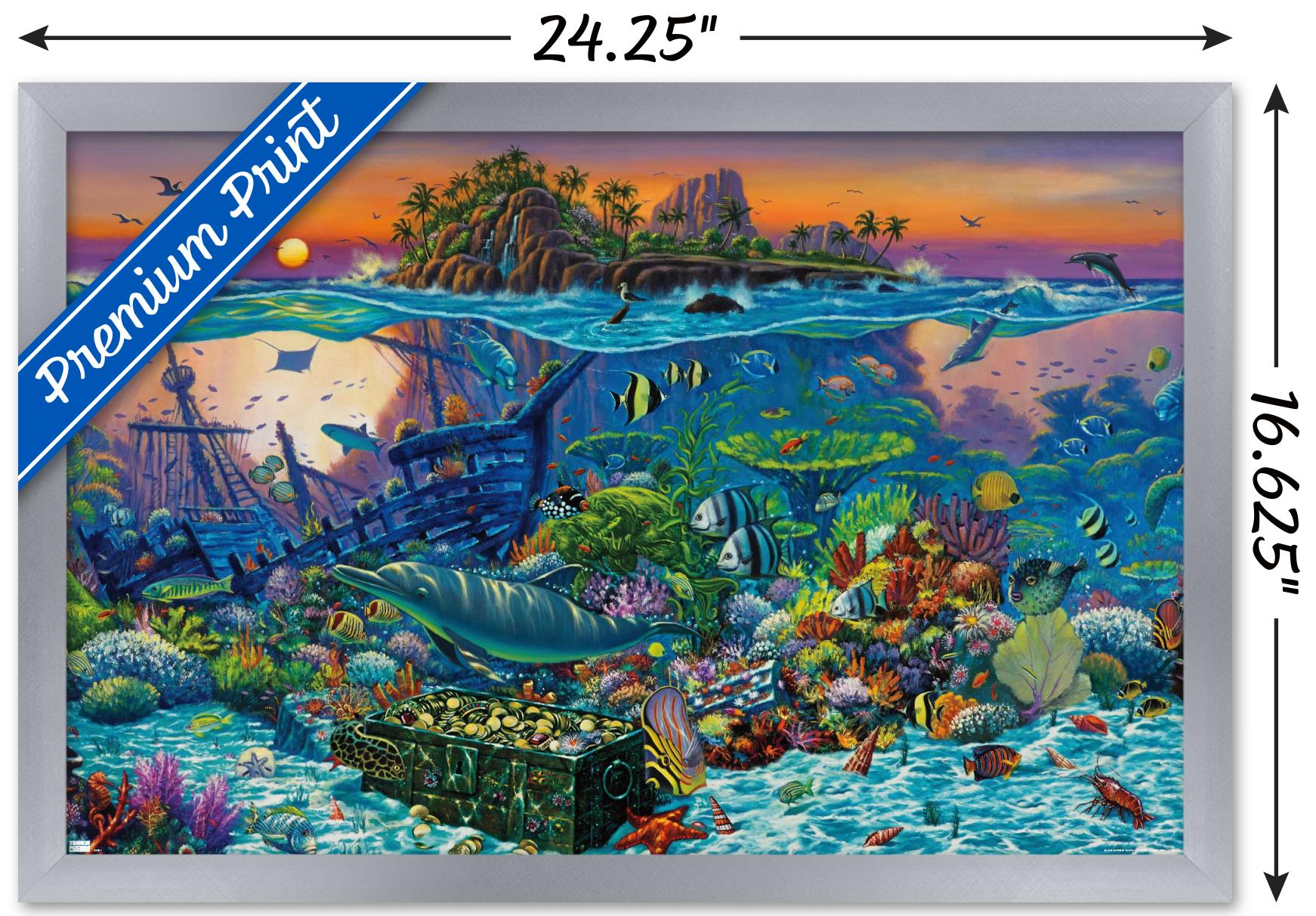 Wil Cormier - Coral Reef Wall Poster, 14.725" x 22.375", Framed