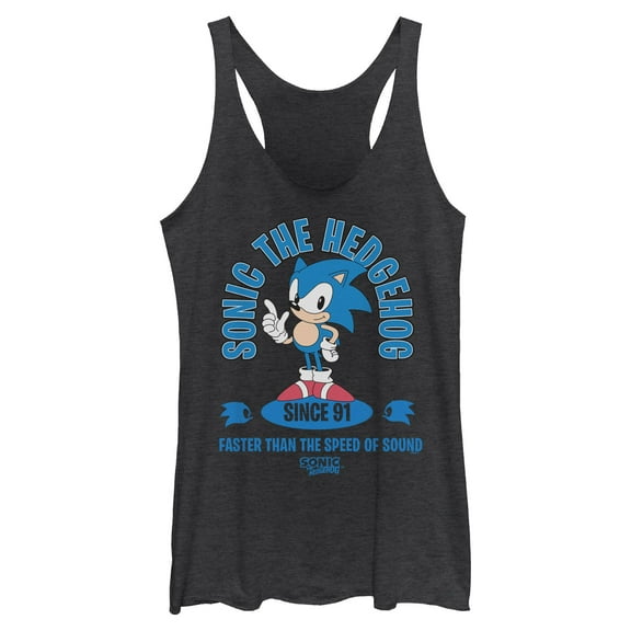 Womens Sonic the Hedgehog Faster Than the Speed of Sound Racerback Tank