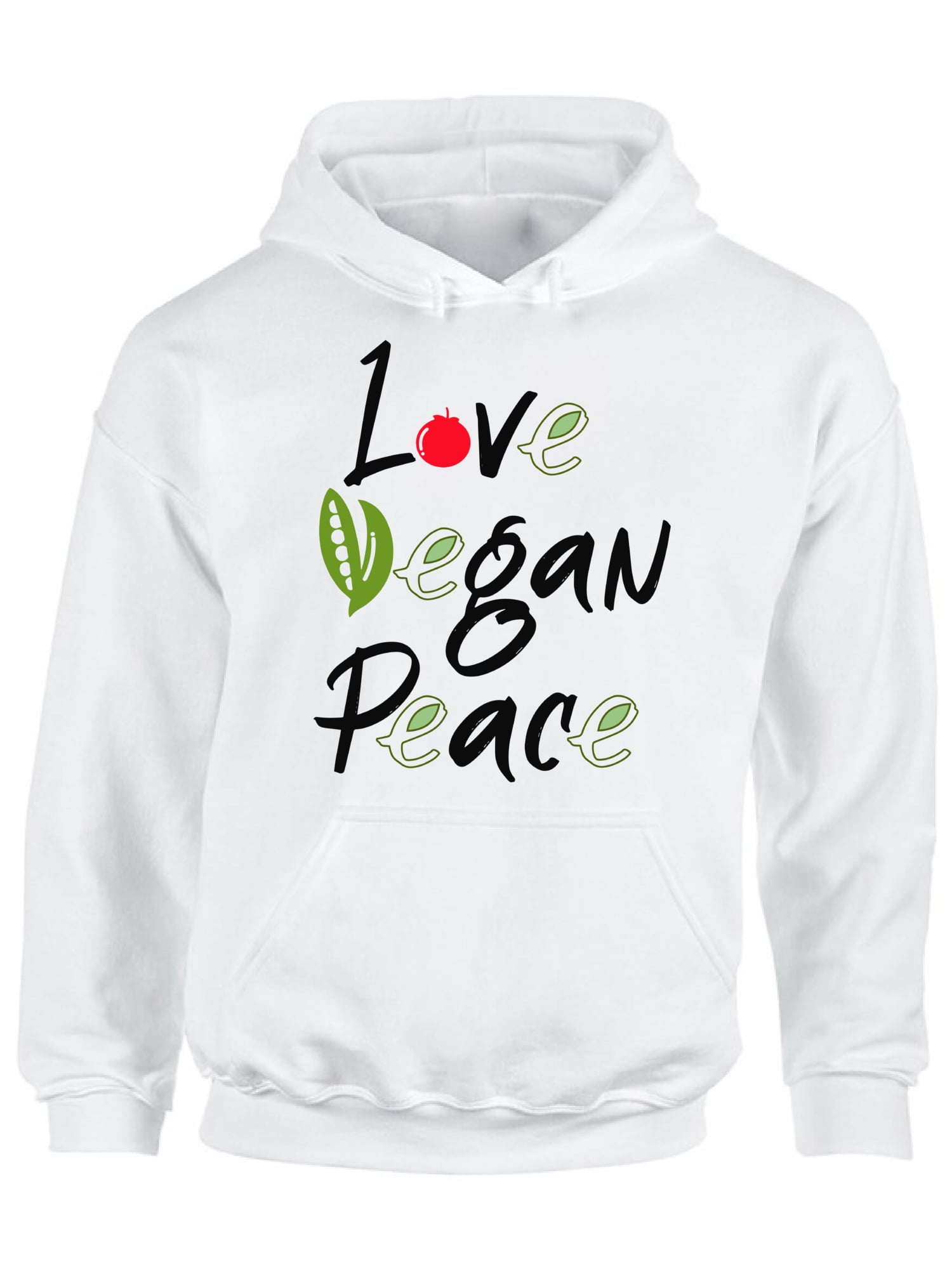 Awkward Styles Love Vegan Peace Unisex Hoodie Vegetarian Hoodie Vegan