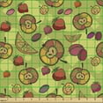 thumbnail image 2 of Ambesonne Fruit Fabric by the Yard Upholstery, Fresh Mix Apple Plum Berry, 1 Yard, Pale Green Multicolor, 2 of 5
