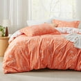 thumbnail image 1 of Juego de edredón Bedsure King Coral Orange con 2 fundas de almohada, 1 of 7