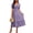 Purple, variant on NTACZA Womens Dresses Tiered Hem Daisy Floral Casual Sundress Maxi Short Sleeve Square Neckline Ruched Waist A-Line Beach Size L