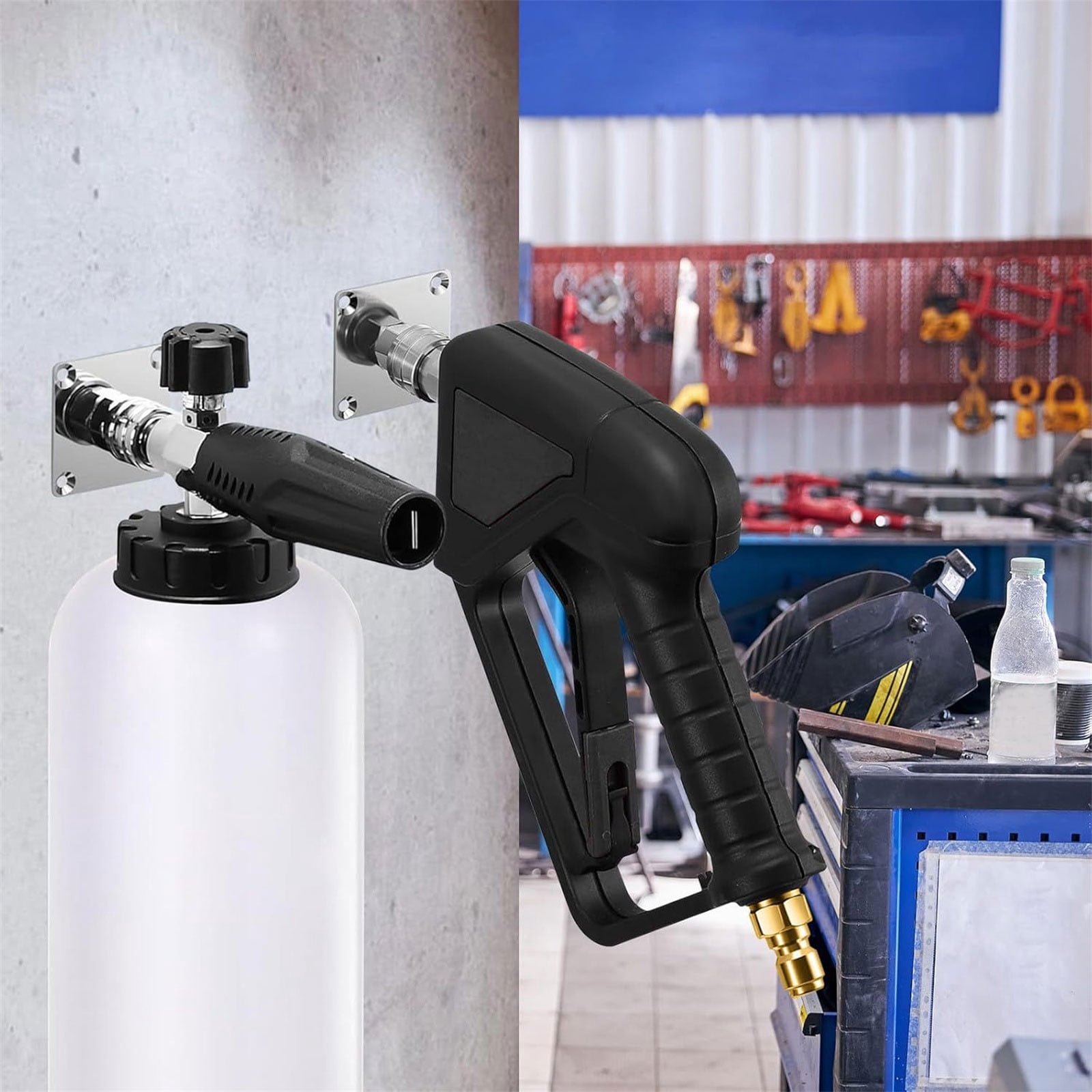 Sturdy Metal Wall Bracket for Pressure Washers Universals Mounting Systems with Quick Connection Interfaces