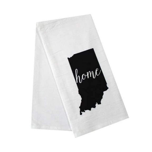 2 Pcs, 100% Cotton Indiana State Flour Sack Printed Kitchen Towels with Sentiments Home. Size: 20" X 28". Inspired by The State WE Call Home.