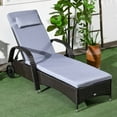 thumbnail image 2 of Outsunny Chaise Longue en Rotin avec Appuie-Tête et Dossier Réglable, 2 of 10