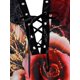 thumbnail image 3 of Talla grande Damask Flower Print Lace Up Tunic Tee Rosegal Mangas largas de talla grande, 3 of 5