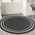 thumbnail image 4 of Nourison Essentials Indoor/Outdoor Black Ivory 4' x round Area Rug, (4 Round), 4 of 11