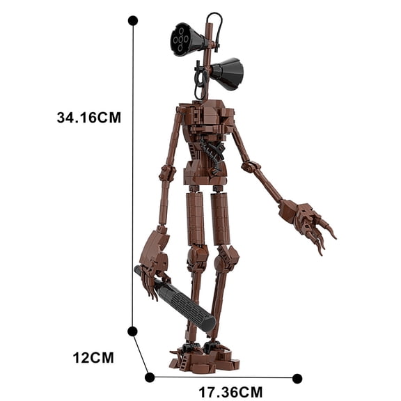 MOC Brown Siren Head Building Blocks Set | 318PCS Horror Monster Model | DIY Assembly Bricks | Scary Collectible Toy for Kids & Adults