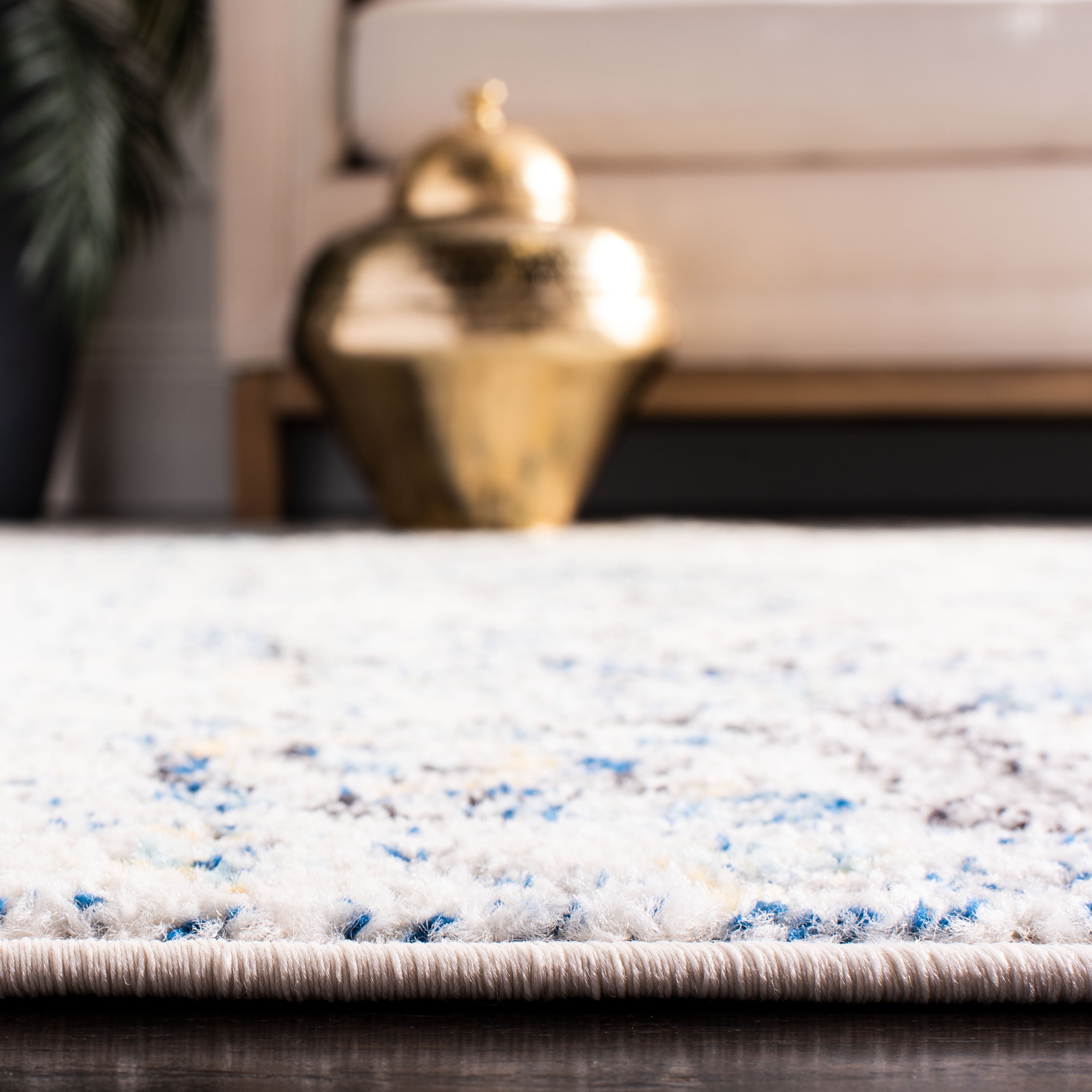 Safavieh Madison Rug Collection Power Loomed Turquoise/Ivory Oriental Area Rugs, 9' x 12', Stain Resistant