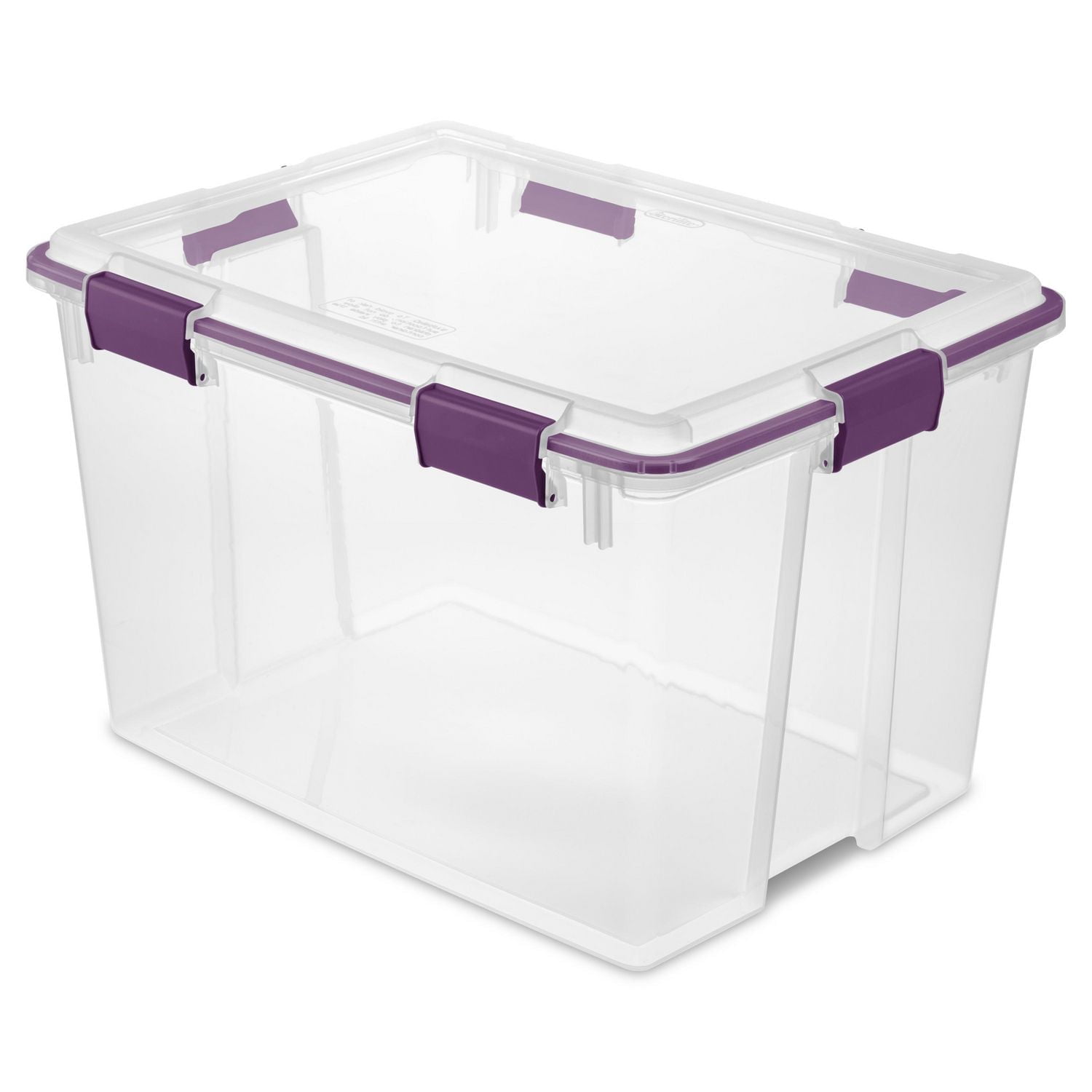 Sterilite 76L Clear Gasket Box - Purple, 76L
