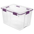 thumbnail image 1 of Sterilite 76L Clear Gasket Box - Purple, 1 of 2