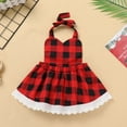 thumbnail image 3 of IDOPIP Women Kids Baby Girls Christmas Party Dress Xmas Red Plaid Tutu Dress with Hooded Cloak Cape Family Matching Costume 0-6 Months Red Baby, 3 of 10