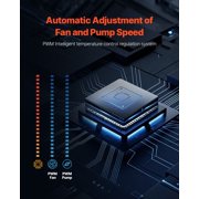 AIO CPU Liquid Cooler with 2.1 LCD Display, ARGB Lighting, 3x 120mm PWM Fans, High-Speed Pump, Universal Intel & AMD Socket Compatibility for Efficient PC Cooling