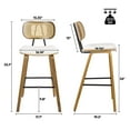 thumbnail image 5 of Foreate 26" Counter Height Bar Stools, Set of 2 with Rattan Mid-Back, Modern Wooden StoolBoucle Fabric Upholstered Bar Chair Mid Century for Kitchen Island Dining Room Office, 5 of 11
