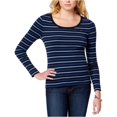 thumbnail image 2 of Camiseta básica a rayas Tommy Hilfiger para mujer color negro grande, 2 of 2