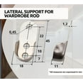thumbnail image 4 of Support de Tringle de Garde-Robe 10 Pcs Support Ovale de Garde-Robe en Acier Chromé pour Tringle à Rideaux, Barre de Garde-Robe, Porte-Manteau, 4 of 5