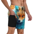 thumbnail image 2 of Kdxio Fiery Red Maple Leaf Fox Print Mens Swim Shorts with Mesh Lining, Breathable and Quick-Drying, Adjustable Waist, Privacy Pocket-Small, 2 of 6