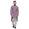 thumbnail image 1 of Atasi Long Sleeve Kurta Printed Button Down Asymmetric Designer Kurta For Boys, 1 of 5