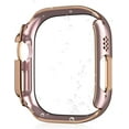 thumbnail image 3 of Tianle 2 Pack PC Case with Tempered Glass Screen Protector Compatible with Apple Watch Series Ultra2 Ultra 49mm / SE2 9 8 7 45mm 41mm / SE 6 5 4 44mm 40mm (1 PinkRose+1 BlackSilver, 49mm), 3 of 7