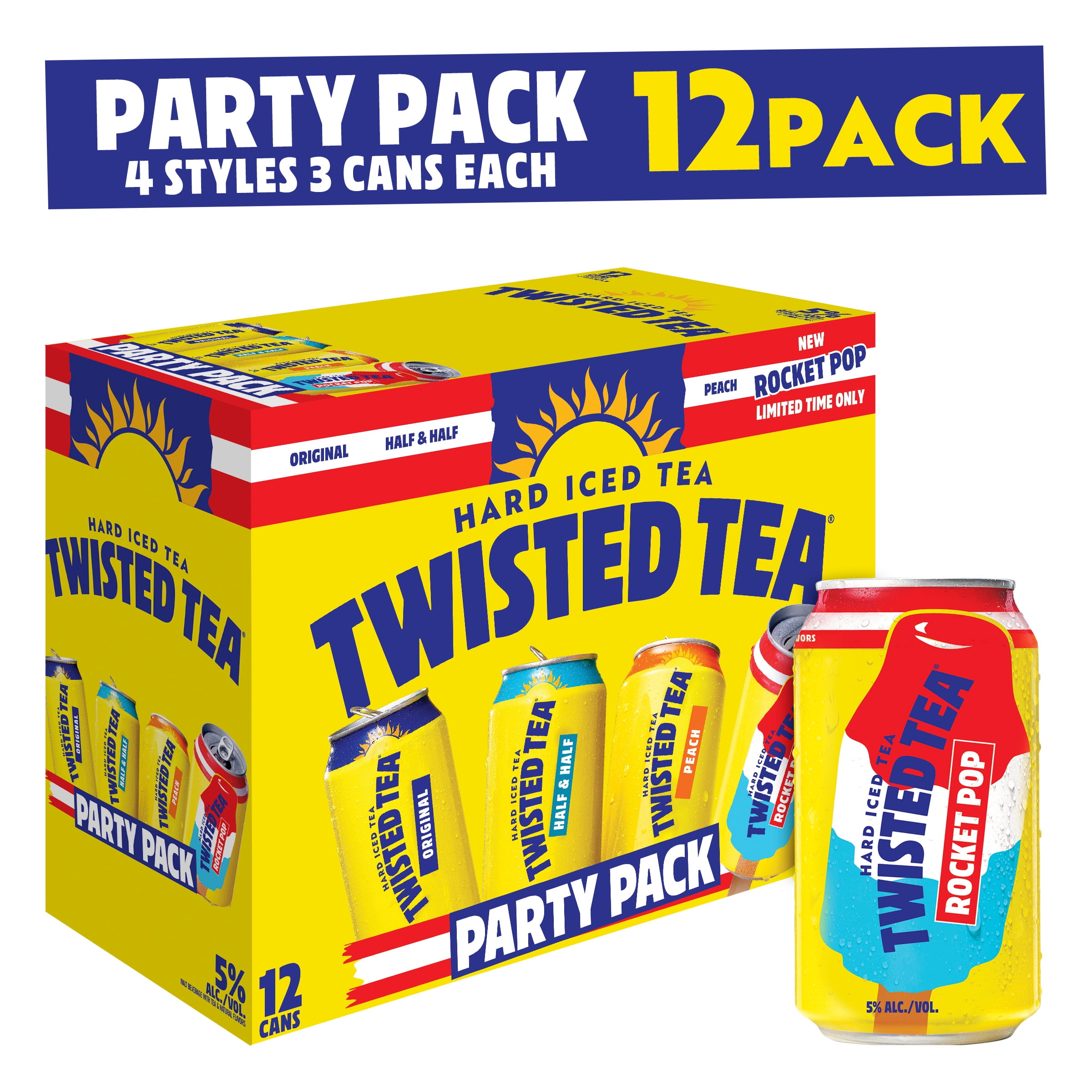 Twisted Tea Hard Iced Tea Variety Party Pack, 12 Pack, 12 fl oz Cans