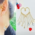 thumbnail image 2 of Grandest Birch 1Pc Ear Cuff Long Tassel Women All Match Pendant No Pierced Clip Earring for Dating Alloy Beige, 2 of 8