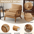 thumbnail image 3 of Alvantor Khaki Low-Arm Corduroy Accent Chair for Living Room or Bedroom, 3 of 13