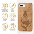 thumbnail image 4 of Case Yard Wooden Case Outside Soft TPU Silicone Slim Fit Shockproof Wood Phone Cover for Girls Boys Men and Women Supports Wireless Charging Mermaid on the Moon Design case for iPhone-8-Plus, 4 of 7