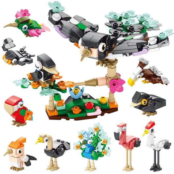 Juguete de bloques de construcción para niños, ensamblaje de partículas pequeñas, Bird Paradise para niños, 10 cajas (Lele Brothers 9100), caja