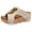 Beige, variant on Women's Wedge Platform Slippers Open Toe Cork Footbed Slip on Dressy Casual Summer Beach Shoes