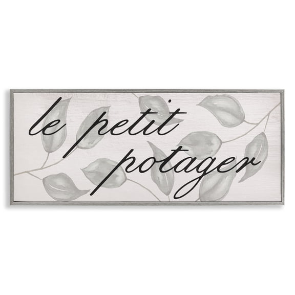 Stupell Industries French Vegetable Garden Quotes and Sayings Painting Gray Framed Art Print Wall Art, 30 x 13